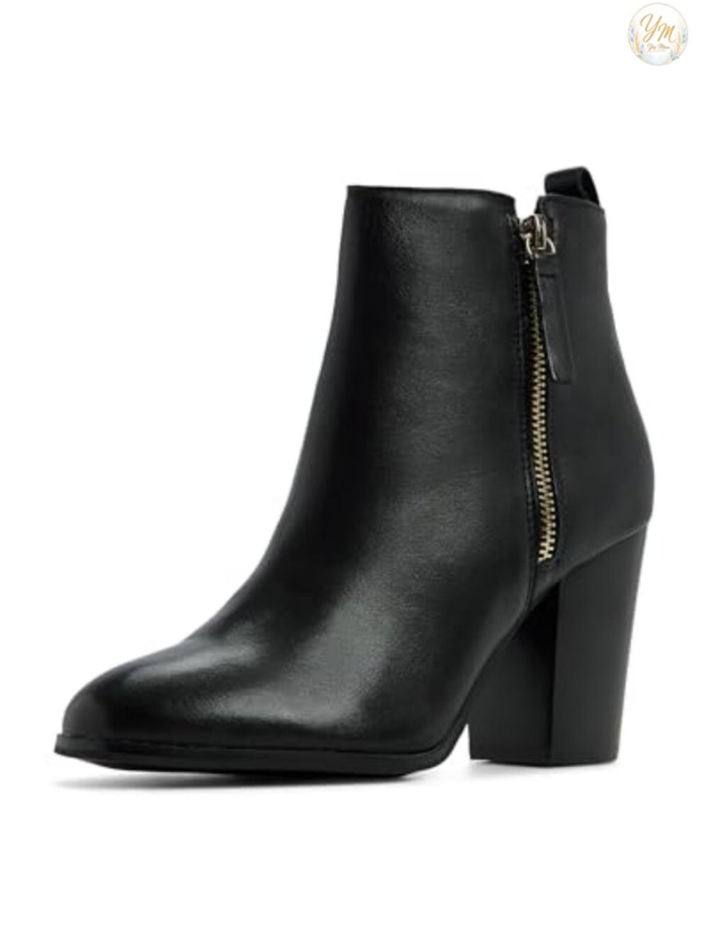 ALDO Flex Women's Ankle Boots Block Heel Leather Side Zip